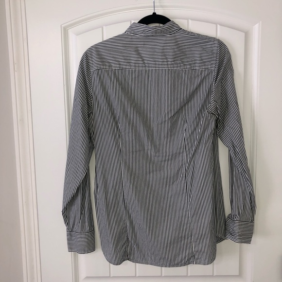 Jcrew Charcoal and White Stripe Button Down Size 10 - Picture 4 of 4